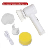 Escova elétrica portátil + duas cabeças de limpeza diferentes + frete grátis