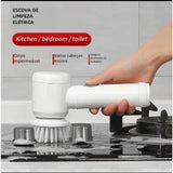 Escova elétrica portátil + duas cabeças de limpeza diferentes + frete grátis