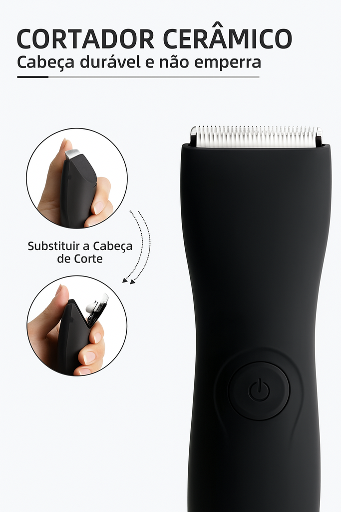 Depilador íntimo + usb e duas cabeças guia + frete grátis